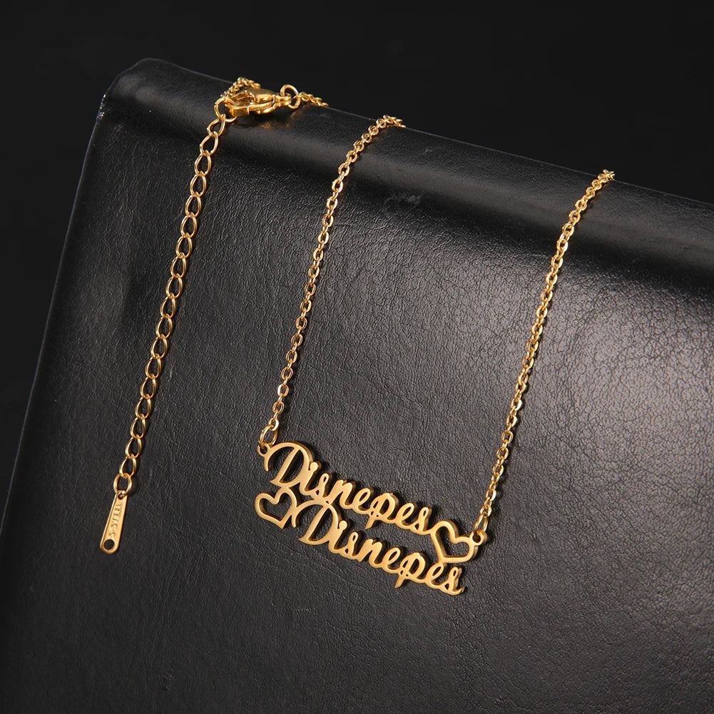 Collier Prénom Personnalisé Doré - Choker Acier Inoxydable Femme Homme