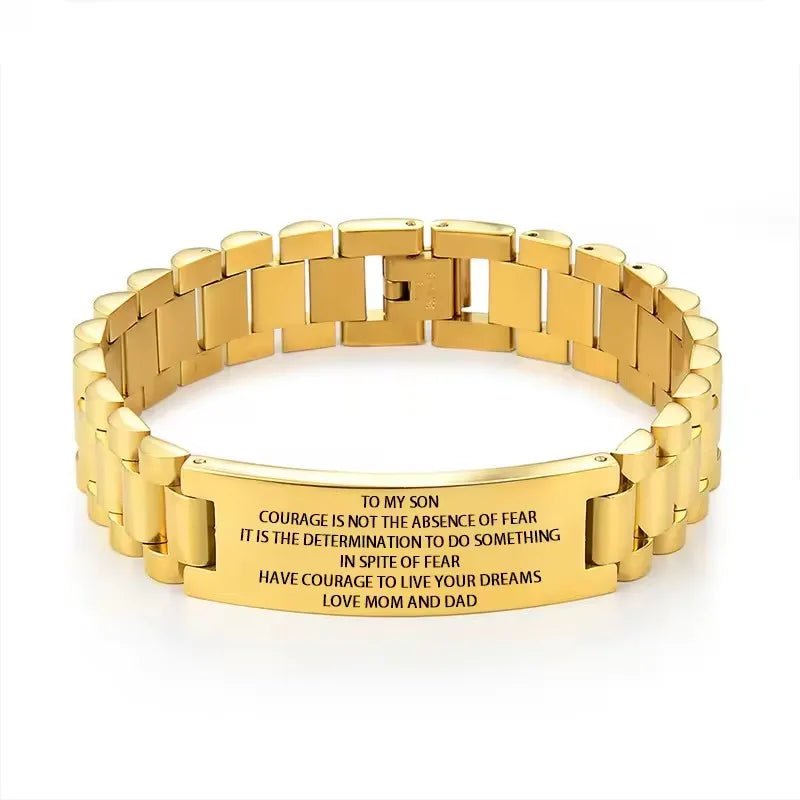 Personalized Engravable Stainless Steel ID Bracelets for Men Custom Engrave Name Plate Identity ID Bar Bracelets for Him19-21CM