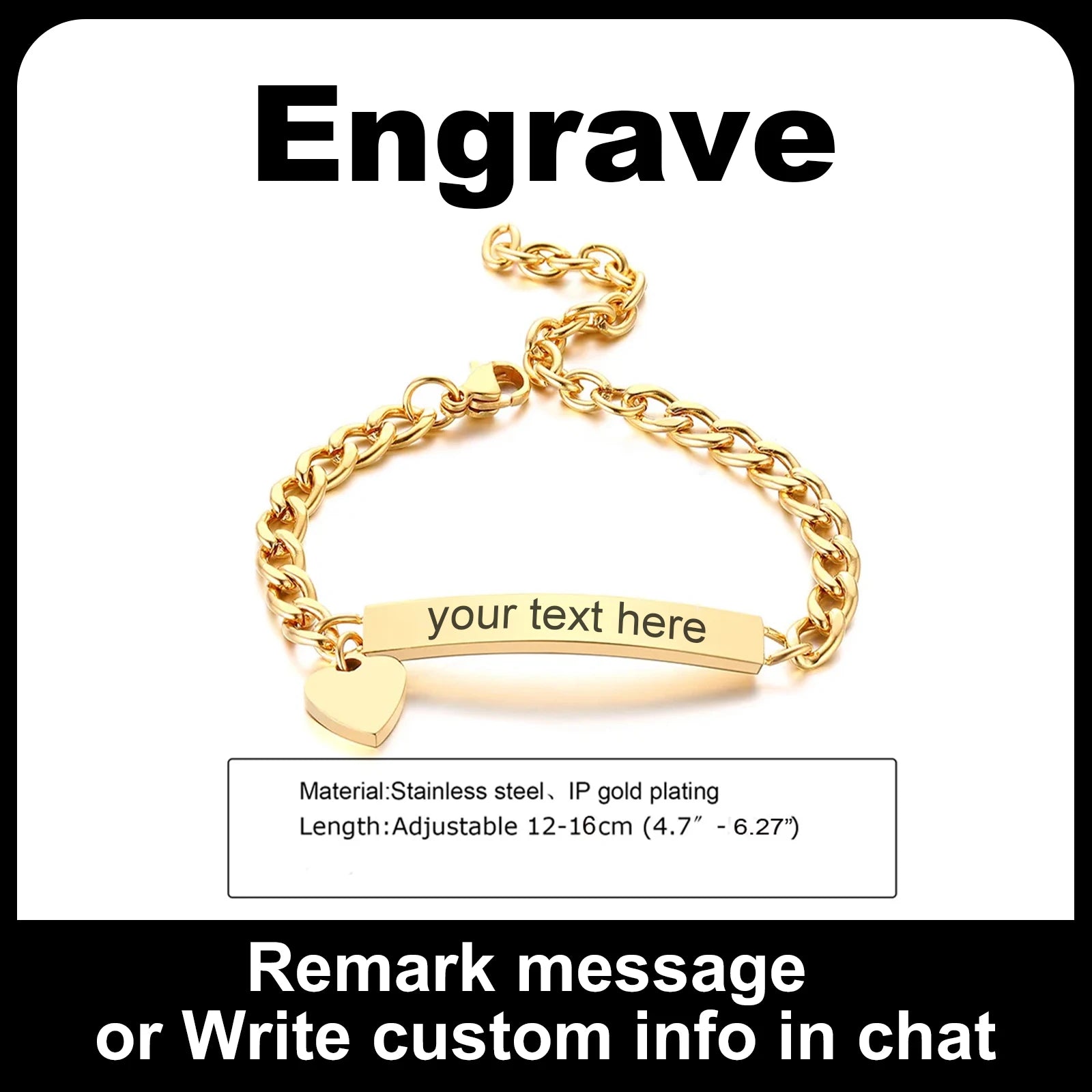 Customized Heart Bracelet for Little Girl Boy, Engravable ID Name Bracelet, Personalized Stainless Steel Chain Birthday Gift