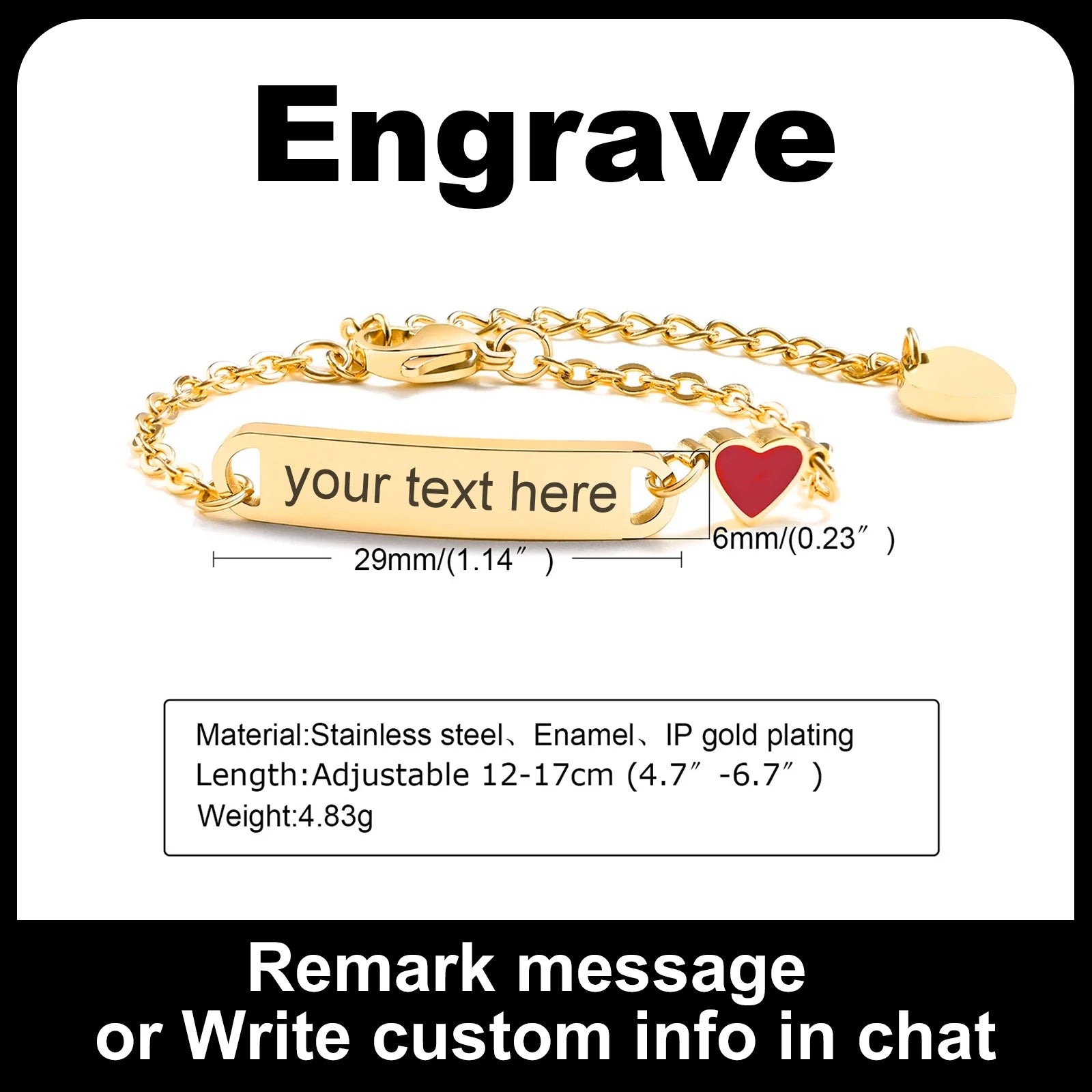 Customized Heart Bracelet for Little Girl Boy, Engravable ID Name Bracelet, Personalized Stainless Steel Chain Birthday Gift